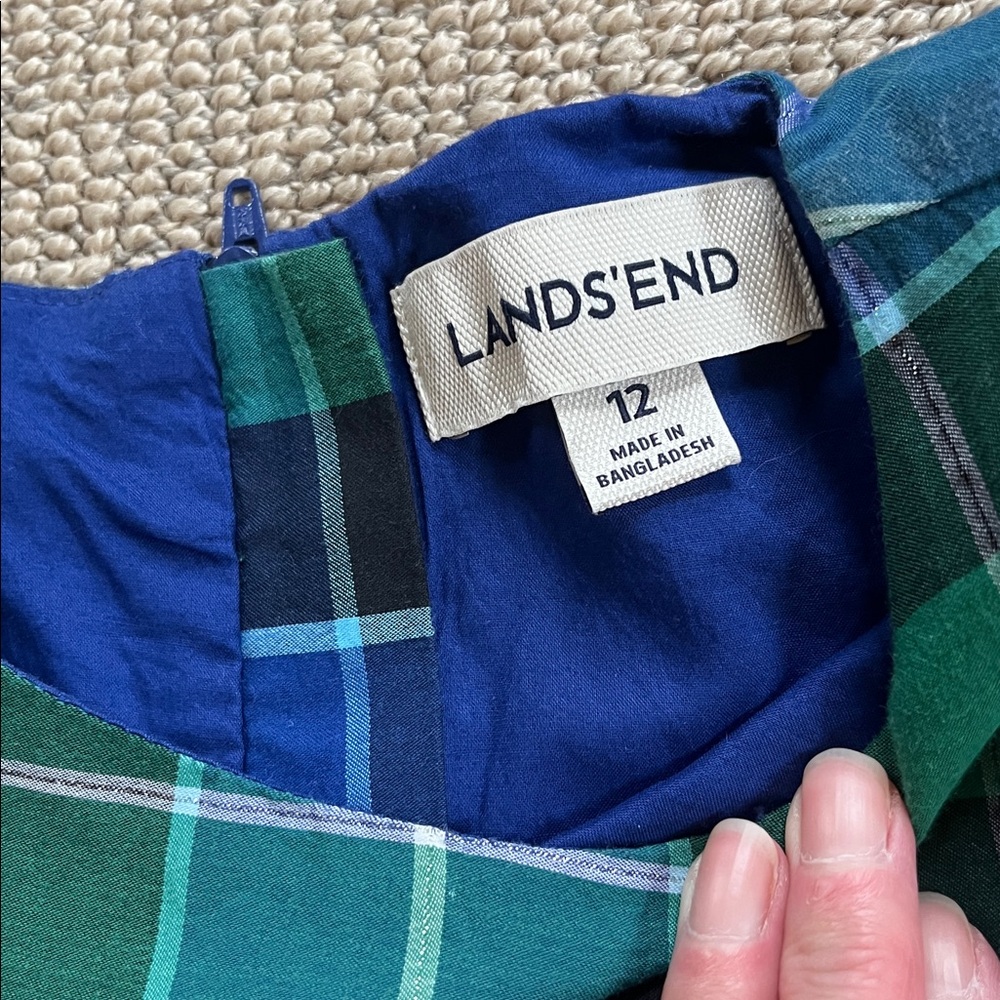 🎀 Lands End Festive Holiday Plaid Dress - Picture 3 of 3
